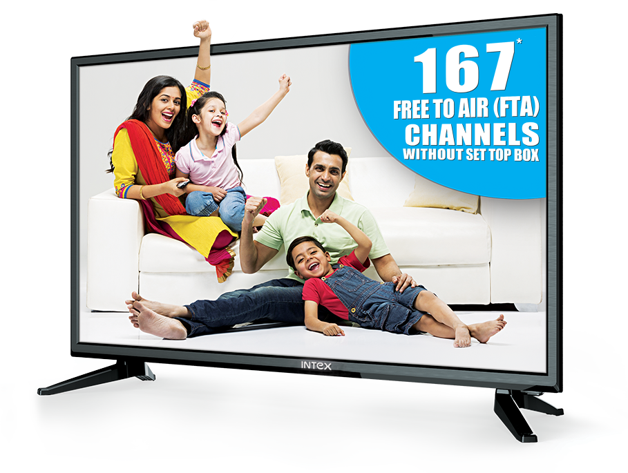 Modern Television With Family Channel Package Promotion Screen PNG Product Graphic