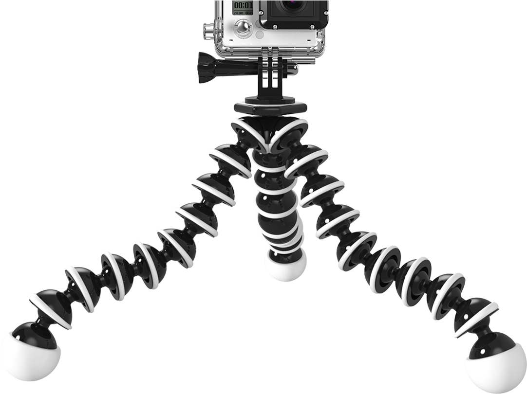 Flexible Gorilla Tripod With Action Camera Mount PNG Product Image