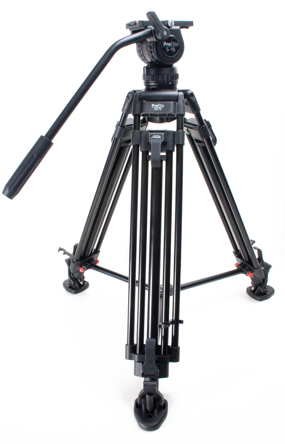 Heavy Duty Professional Video Tripod With Wide Stabilizing Legs PNG Image