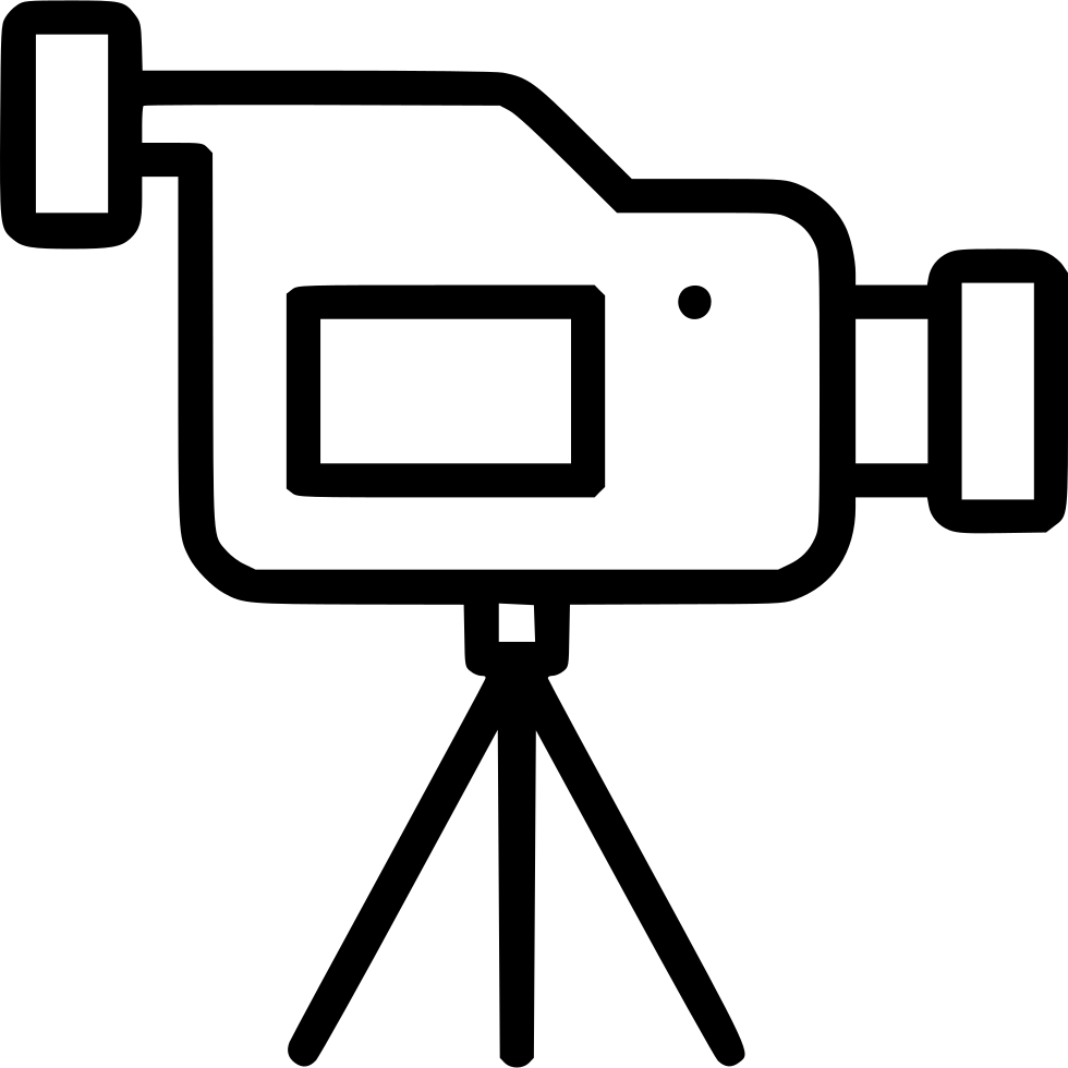 Minimal Line Art Camcorder On Tripod Transparent PNG Illustration