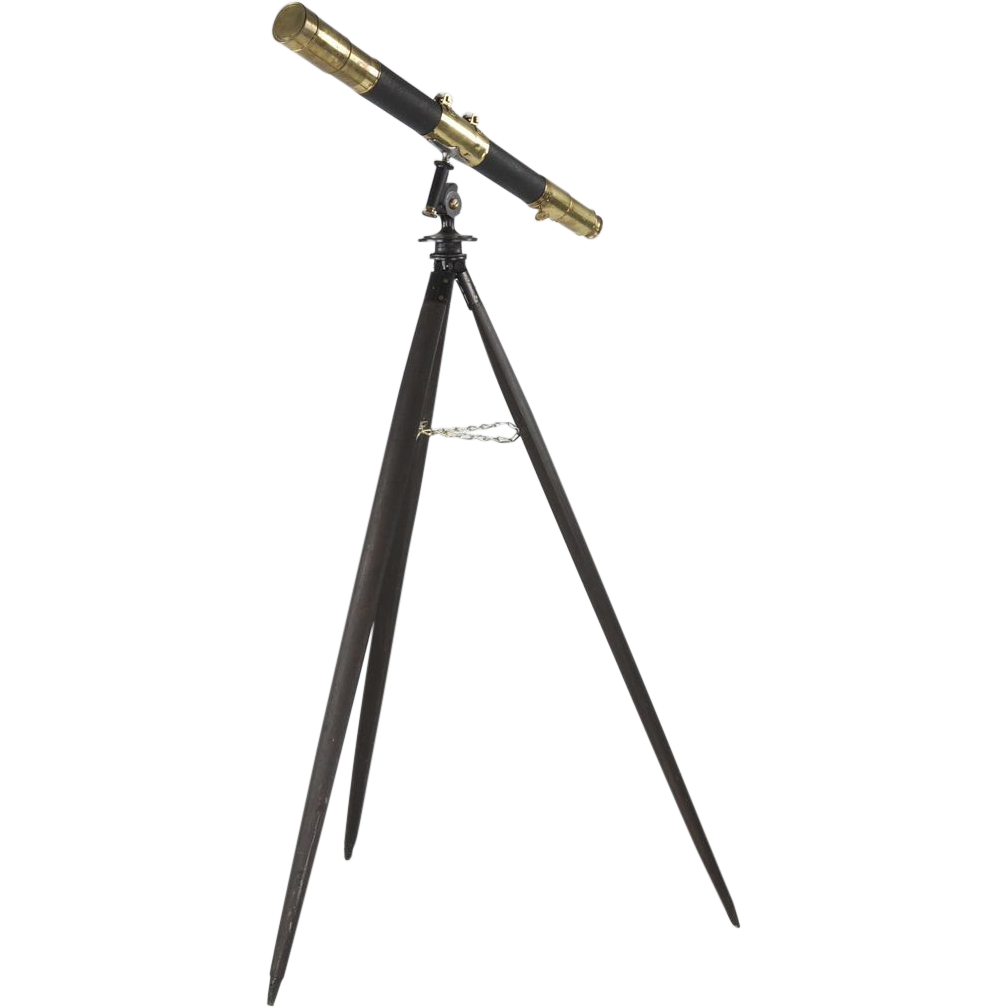 Telescope Mounted On Tall Outdoor Tripod For Stargazing PNG Image