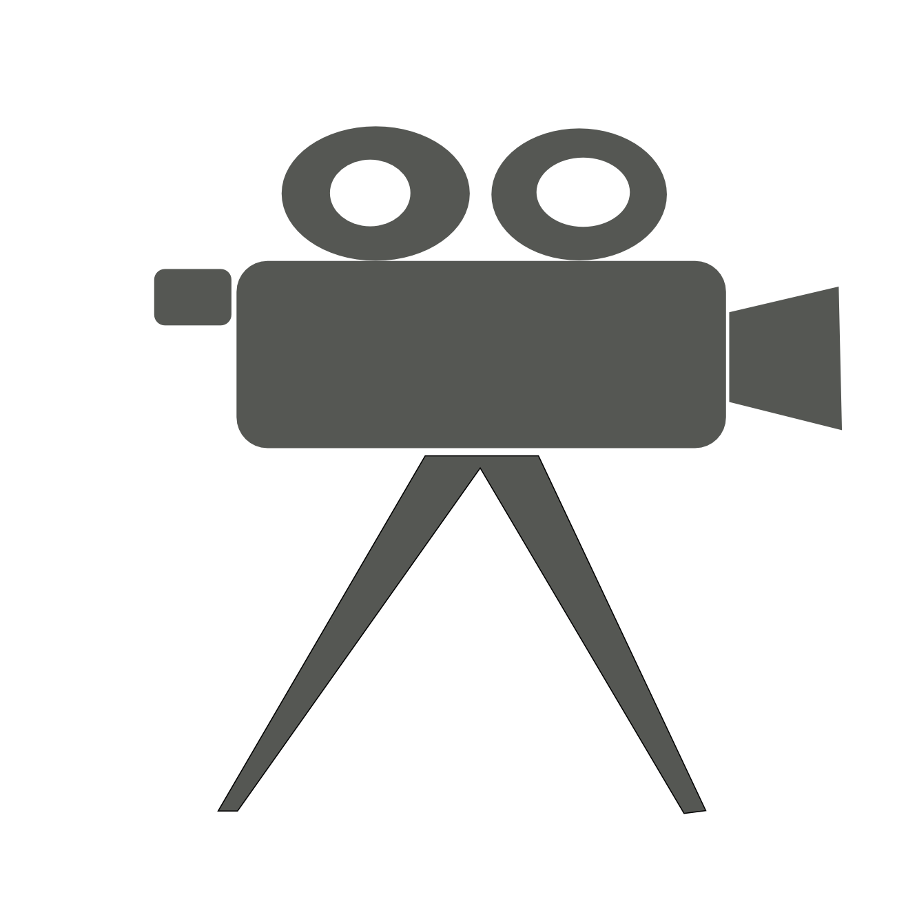 Gray Video Camera On Tripod Symbol Transparent PNG Icon