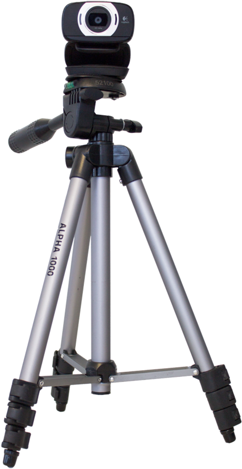 Silver Aluminum Camera Tripod With Compact Camera Studio Equipment PNG Clipart