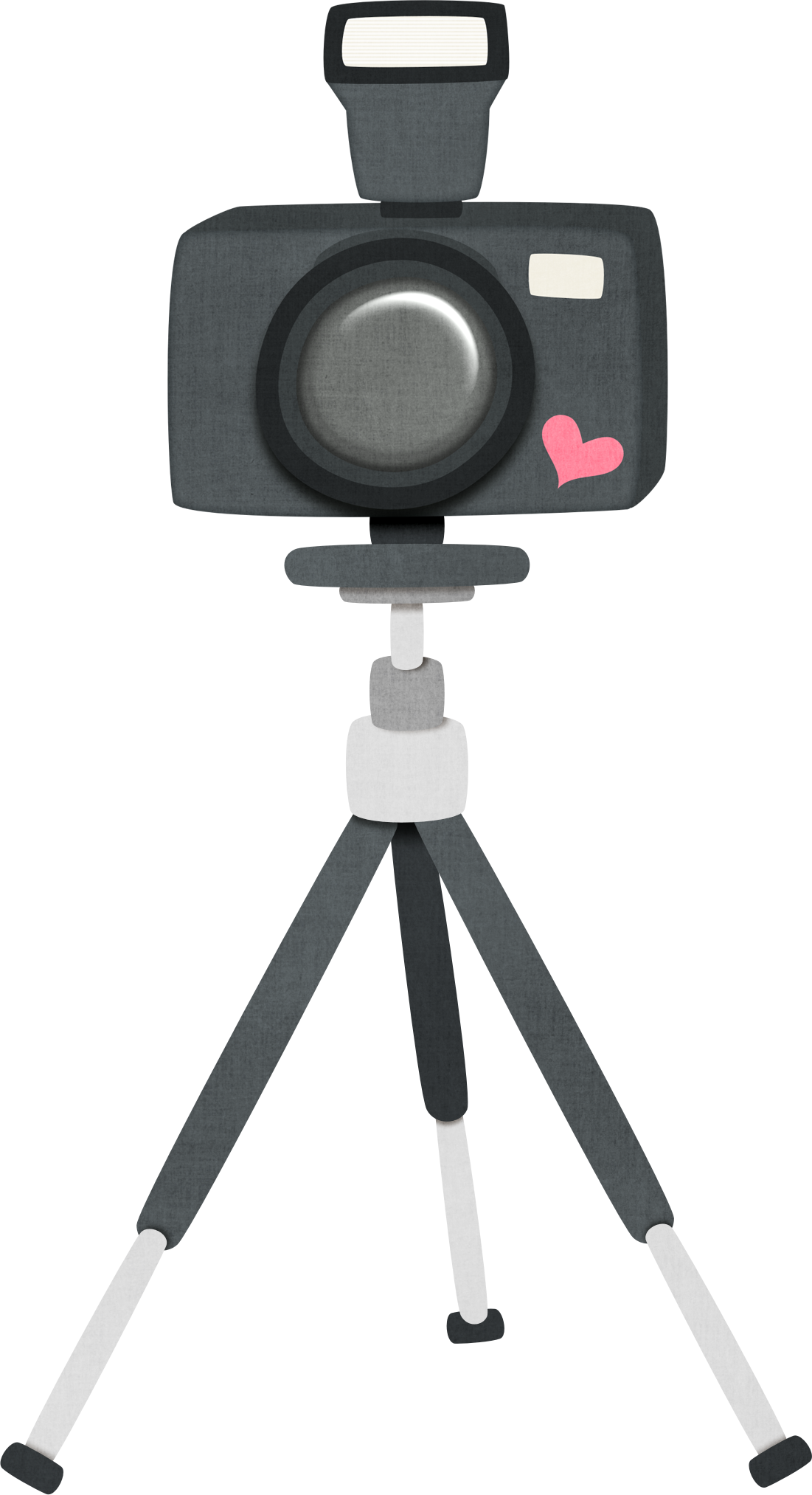 Lightweight Silver Tripod With Digital Camera Transparent Background PNG Image