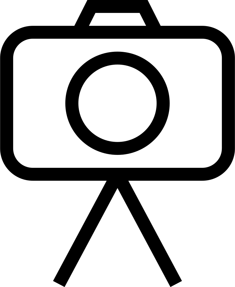 Minimal Camera Tripod Symbol Black Outline Transparent PNG Graphic