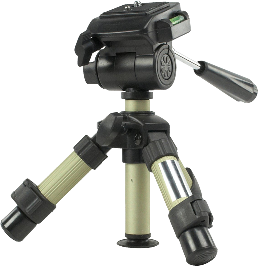 Olive Green Fluid Head Video Tripod Close Up Transparent Background