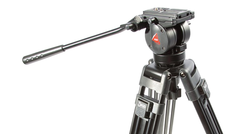 Professional Video Tripod Fluid Head Handle Close Up PNG Product Image