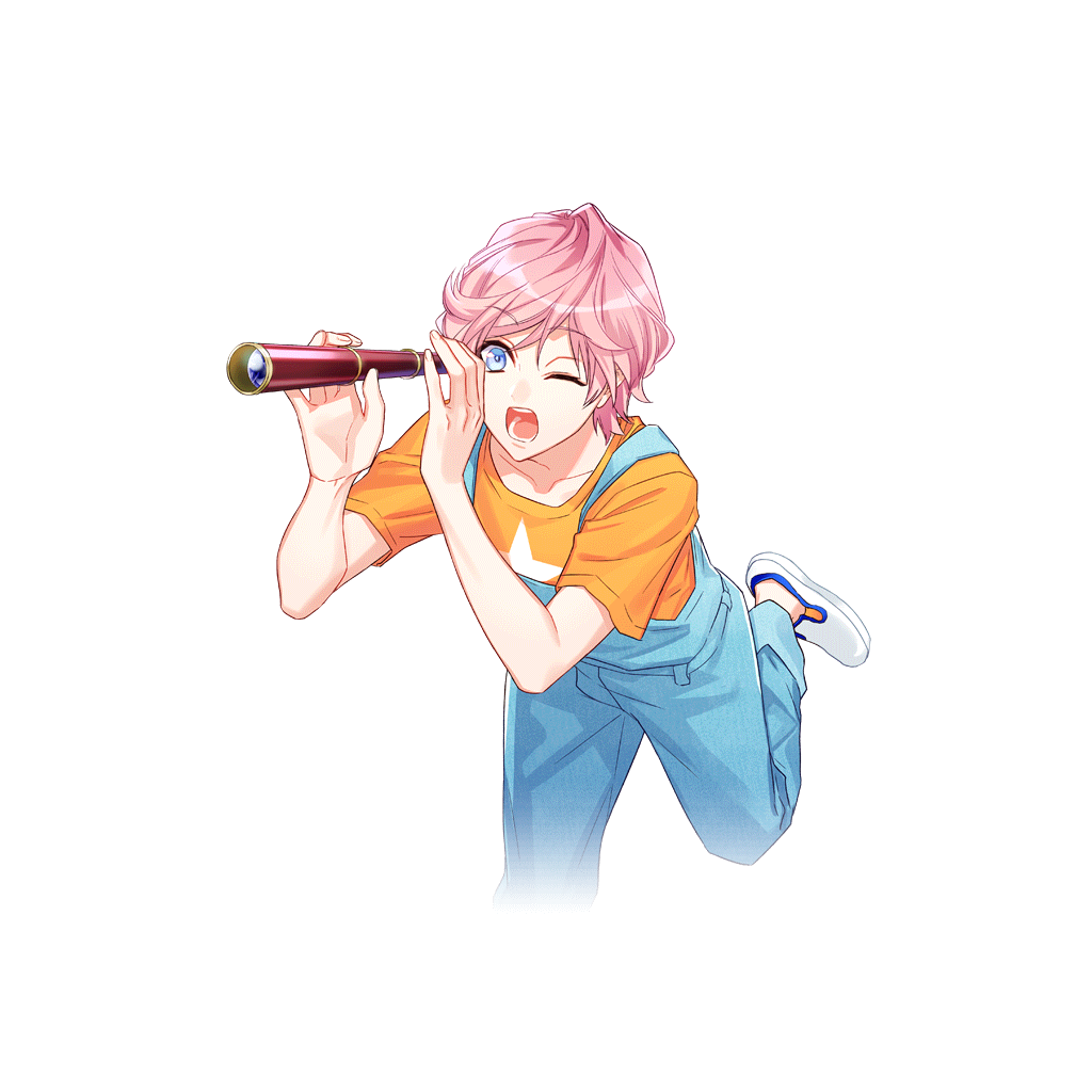 Anime Girl Looking Through Telescope At Night Sky PNG Character Illustration