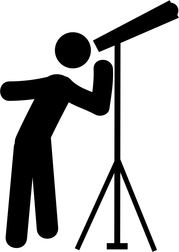 Astronomer Silhouette Looking Through Telescope On Stand Transparent PNG Art