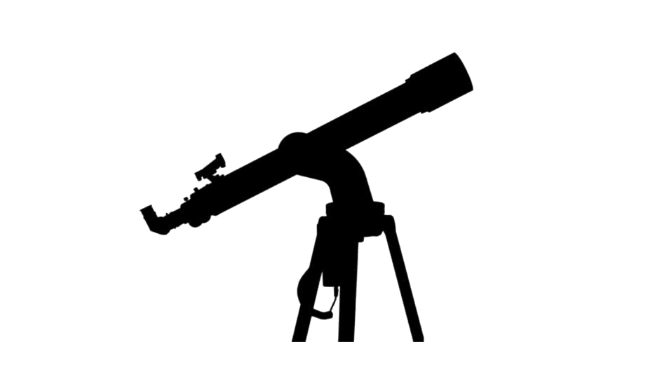 Black Long Tube Telescope On Compact Table Mount Isolated PNG Image