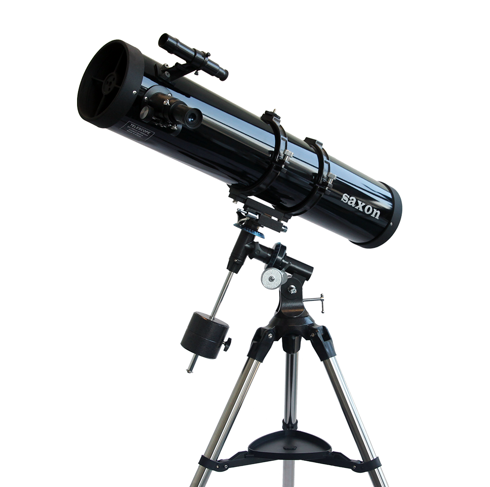 Black Reflector Telescope With Finder Scope On Tripod PNG Image