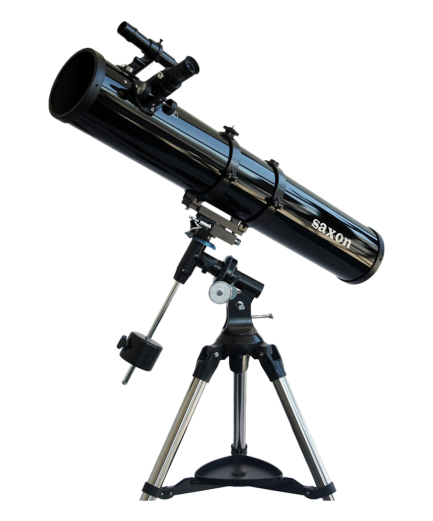 Black Refractor Telescope On Compact Tripod For Stargazing PNG Photo