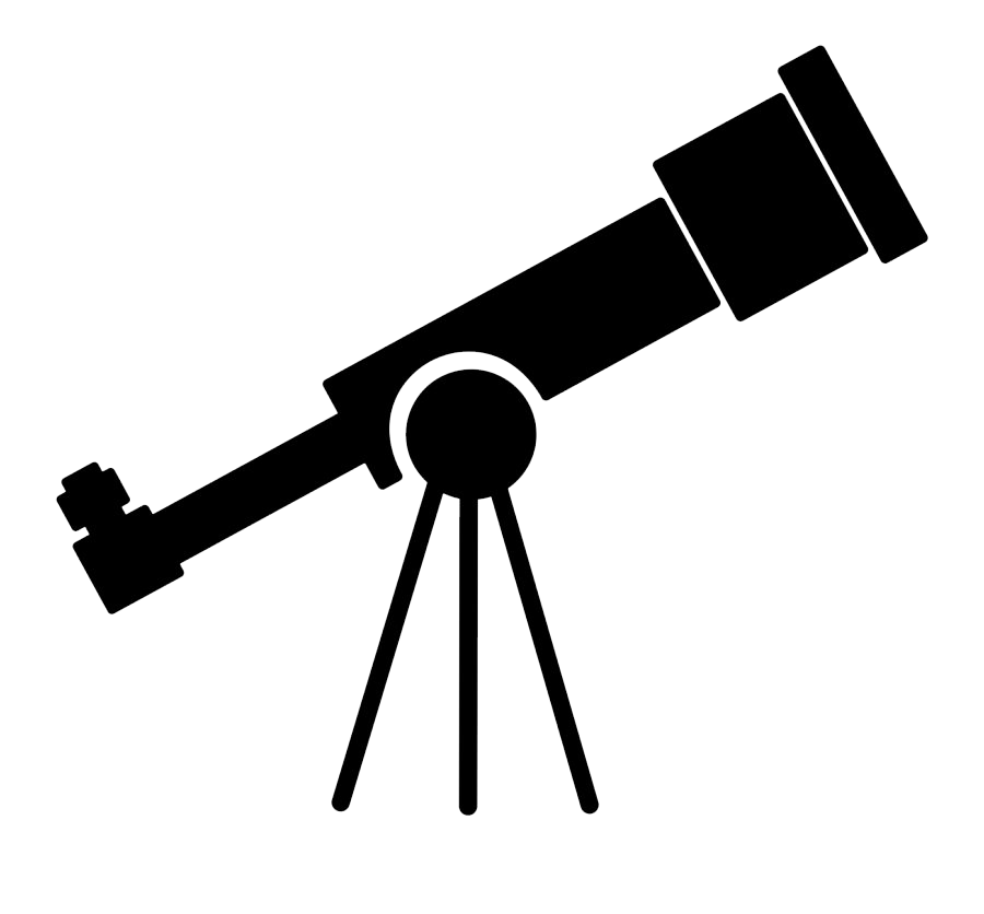 Black Telescope On Tripod Side View Silhouette Transparent PNG Icon