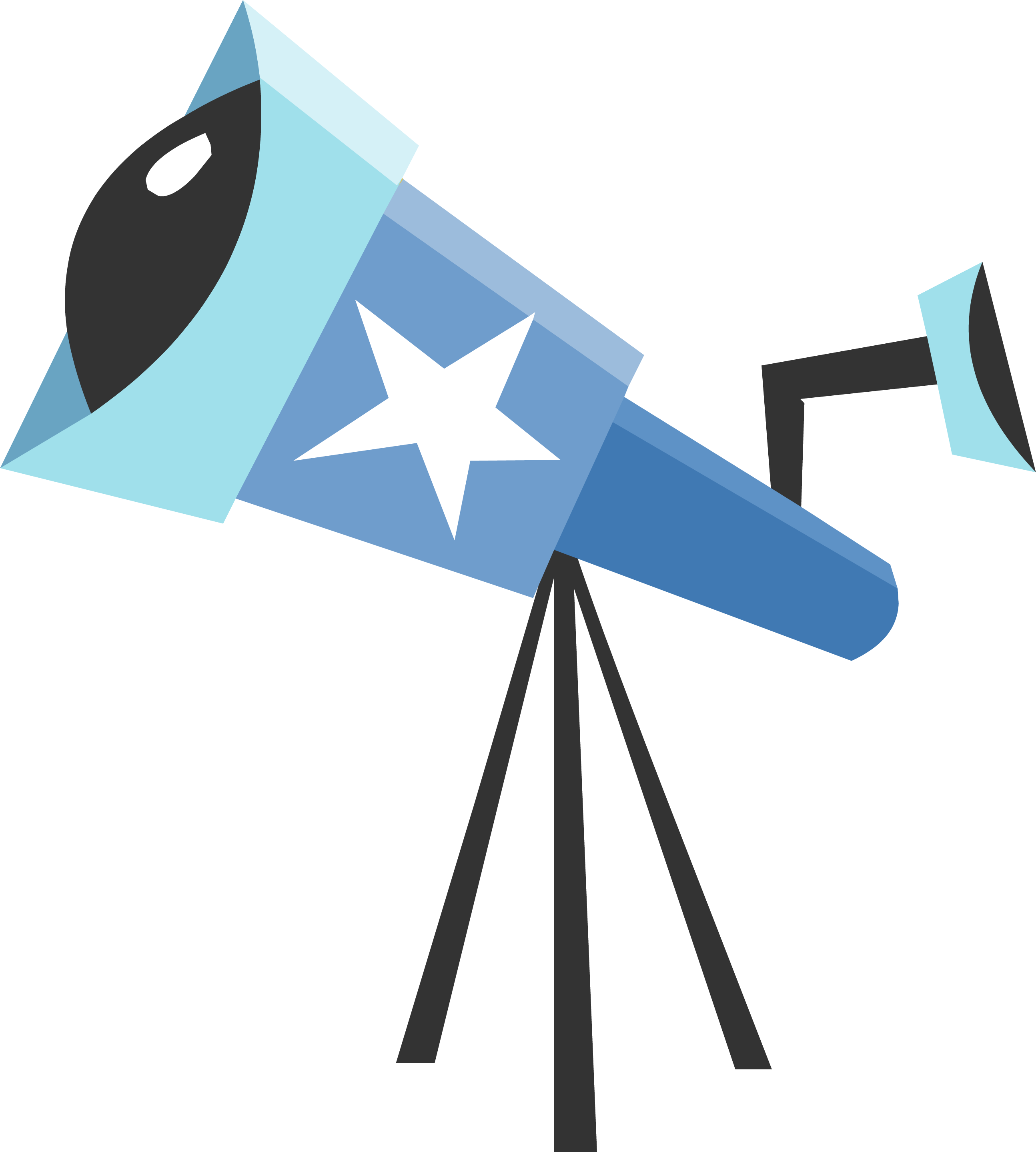 Blue Cartoon Telescope With Stars And Tripod Transparent PNG Illustration
