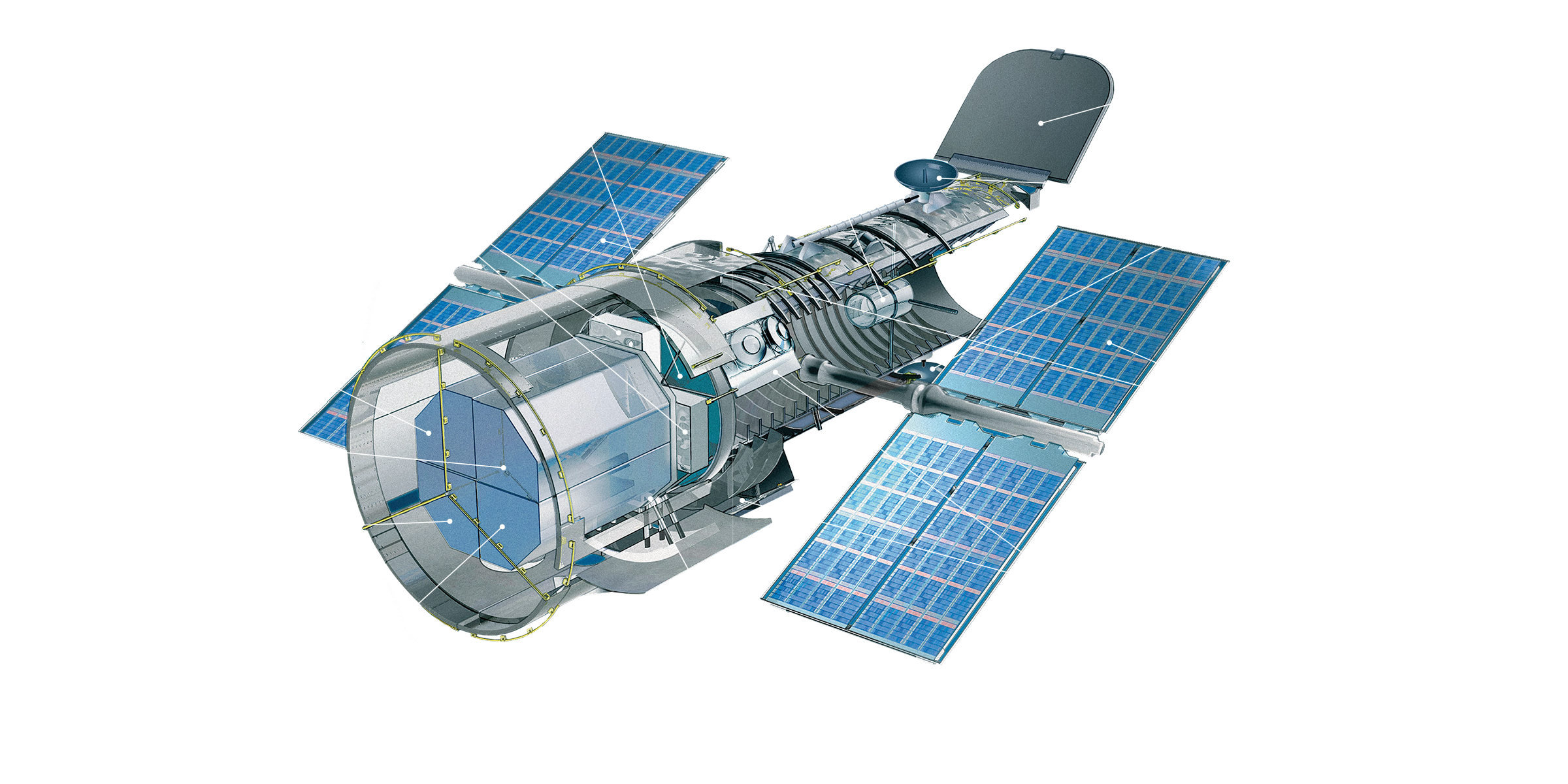 Communications Satellite With Solar Panels Floating In Space PNG Image