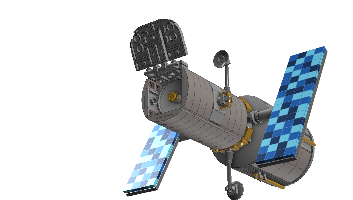 Detailed Scientific Satellite Spacecraft With Blue Solar Arrays PNG Graphic