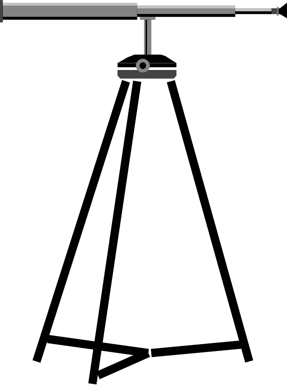 Geometric Black Tripod Support Frame And Telescope Mount PNG Icon