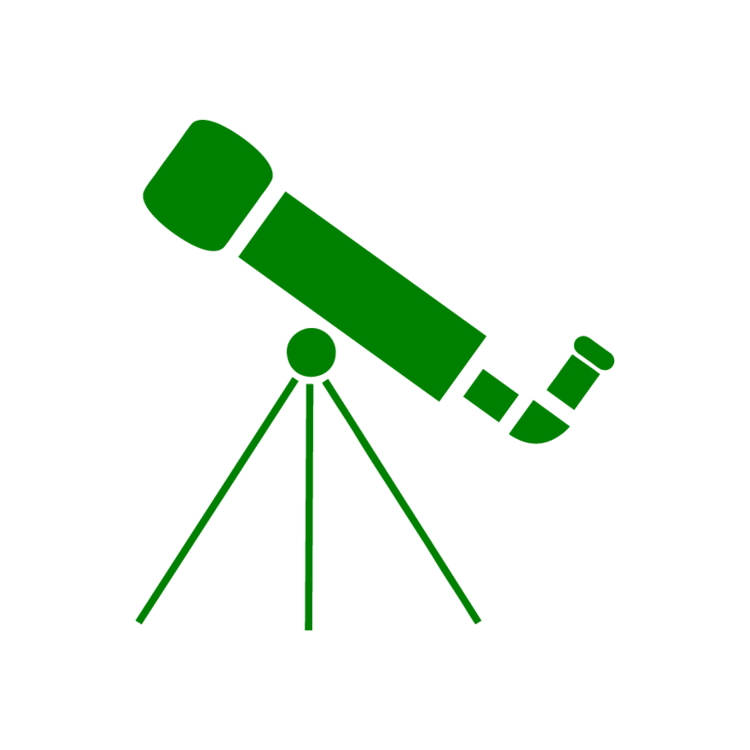 Green Telescope On Tripod Silhouette Transparent Background PNG Icon
