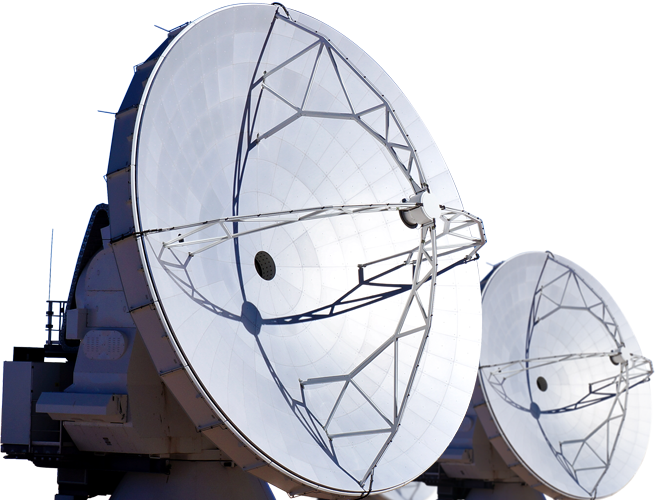 Large Radio Telescope Dish Array Observatory Under Blue Sky PNG Photo