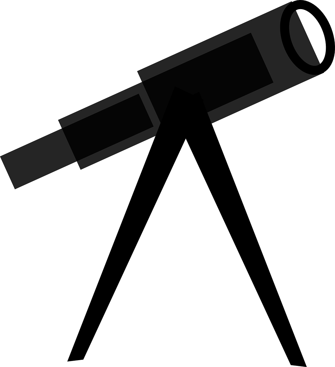 Minimal Black Telescope And Tripod Silhouette Transparent PNG Clipart