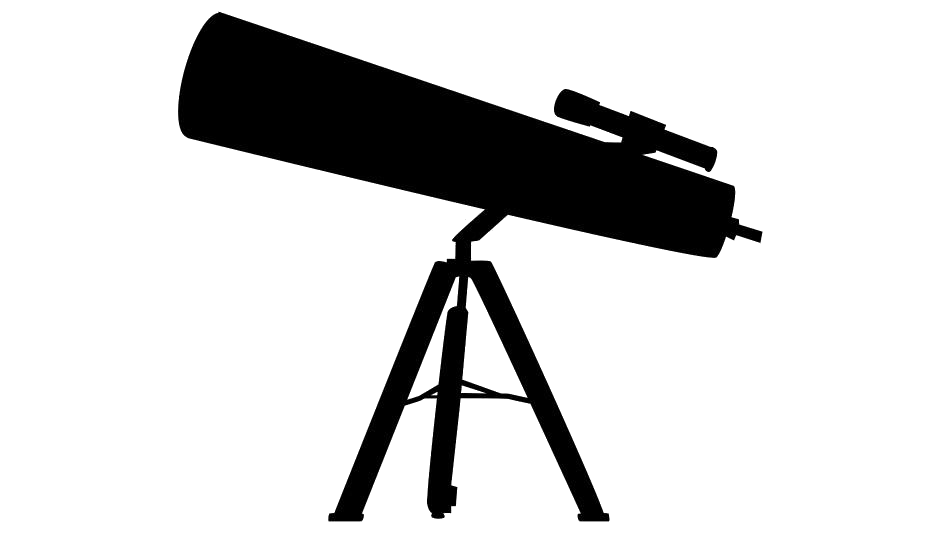 Minimal Black Telescope On Tripod Stand Silhouette PNG Icon