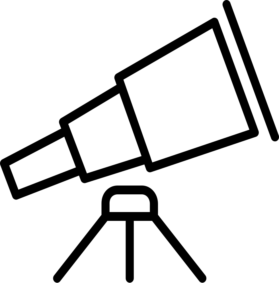 Simple Line Drawing Of Telescope On Stand Transparent Background PNG Icon