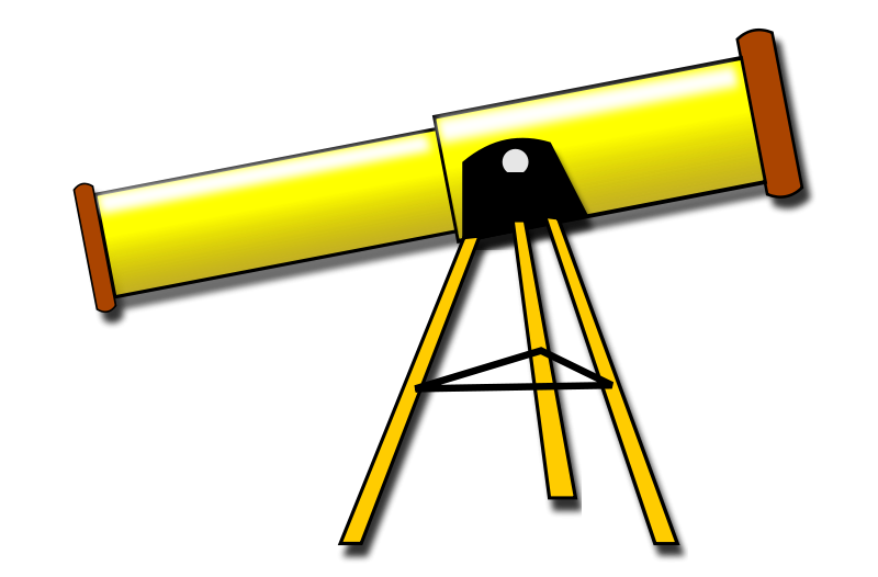 Yellow Cartoon Telescope On Black Tripod Transparent PNG Clipart