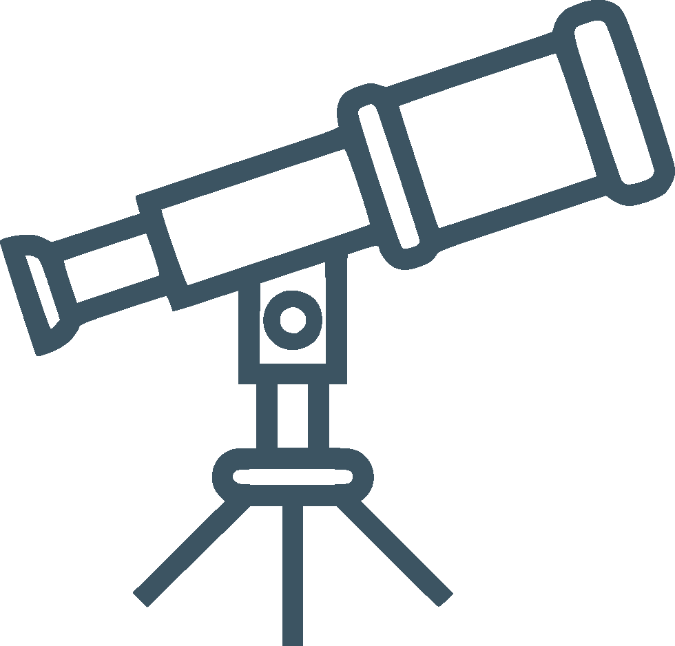 Blue Gray Outline Telescope And Tripod Symbol Transparent PNG Graphic