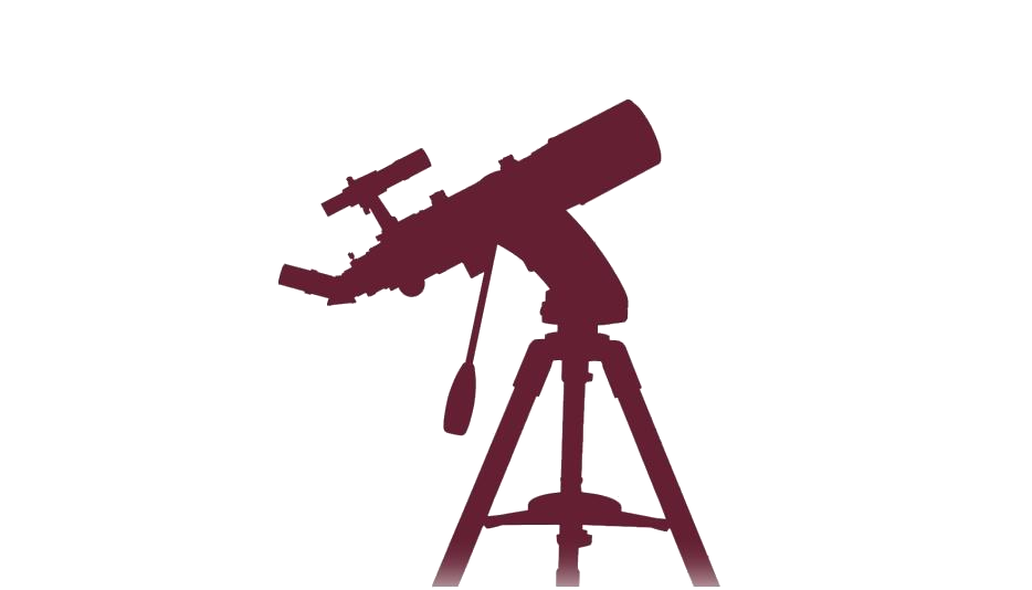Burgundy Telescope On Tripod Vintage Astronomy Illustration Transparent PNG