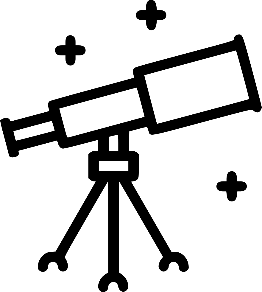 Cartoon Telescope On Tripod With Stars Night Sky PNG Clipart