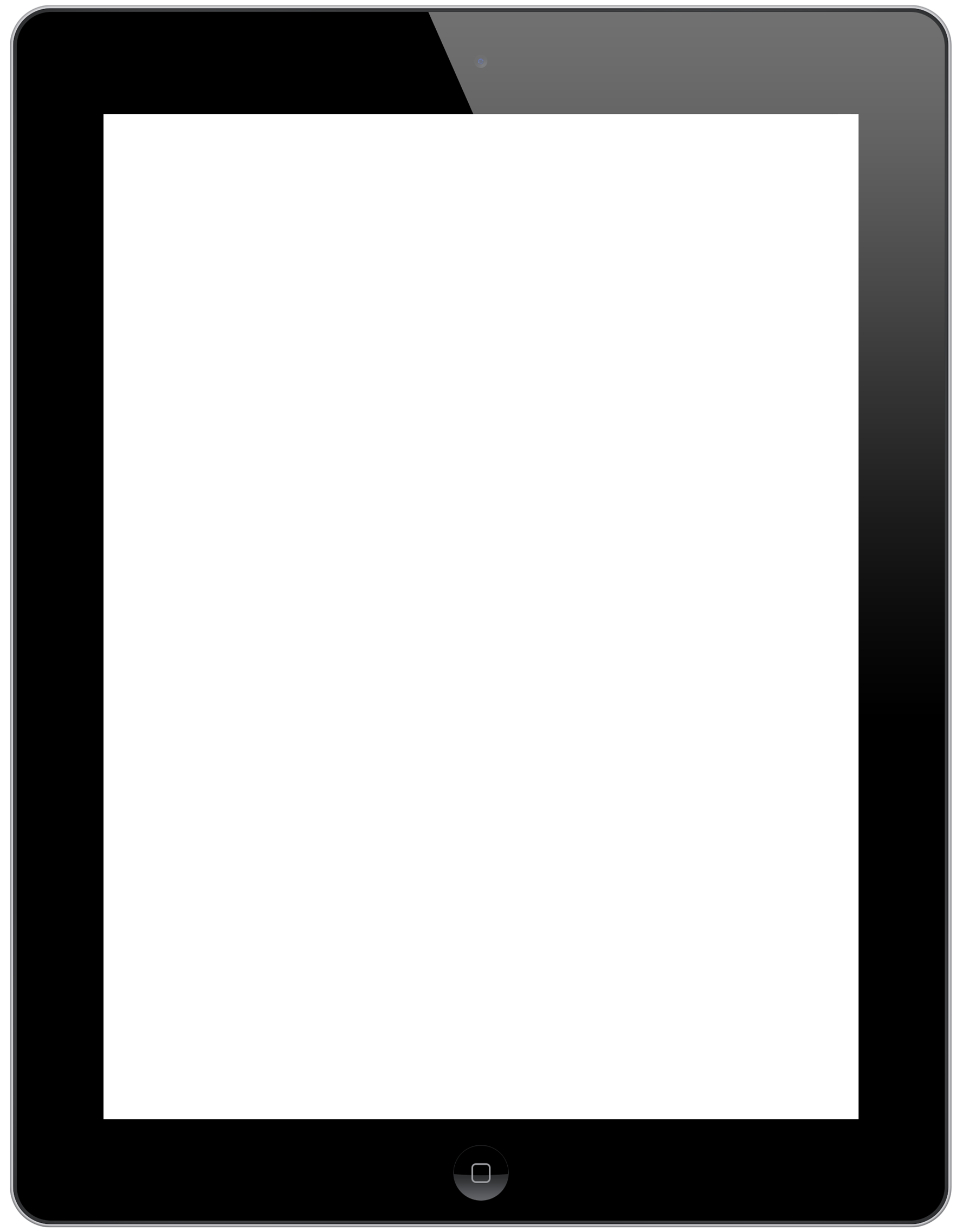 Black Tablet With Empty White Screen And Thick Border PNG Mockup