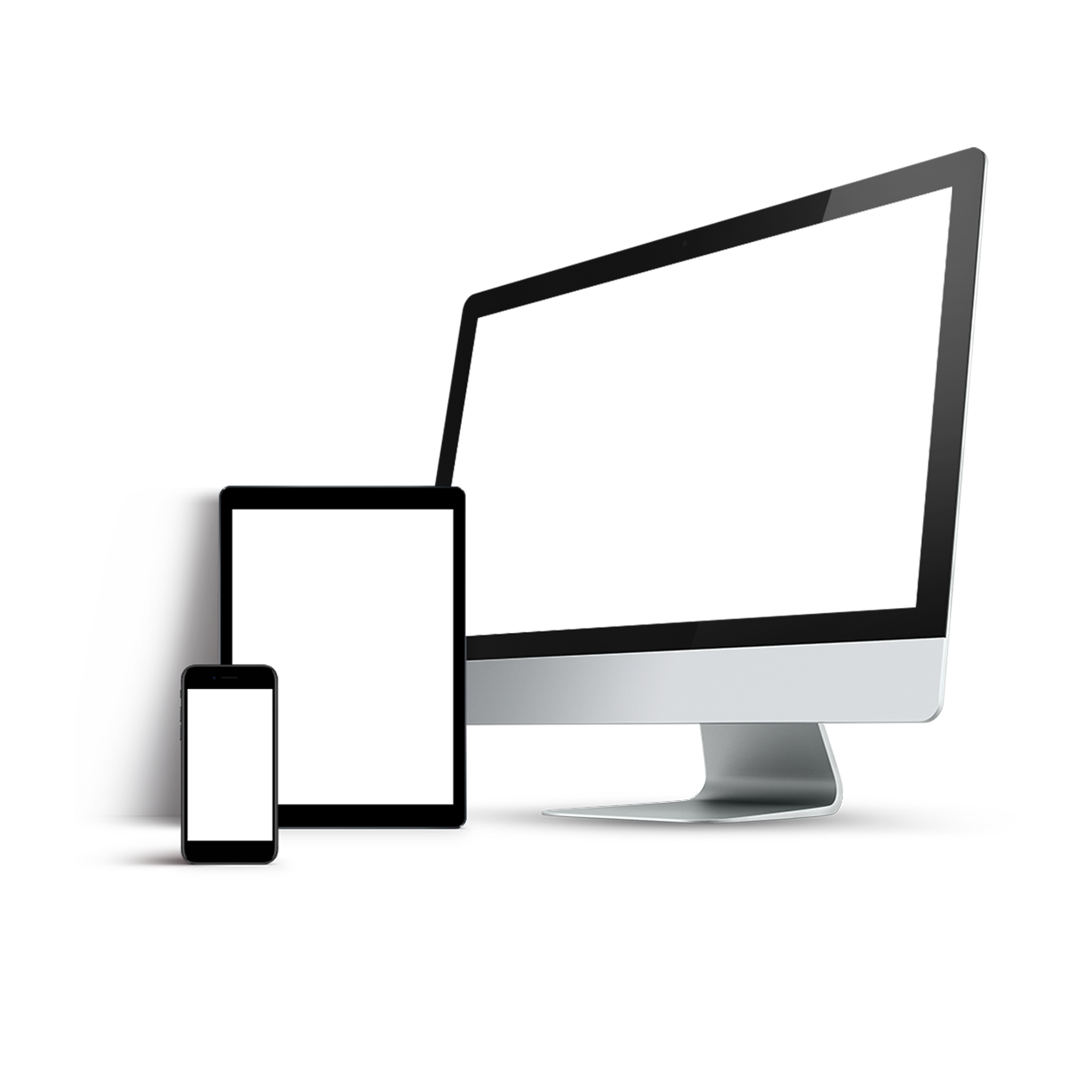 Desktop Monitor Smartphone And Tablet Responsive Devices PNG Illustration