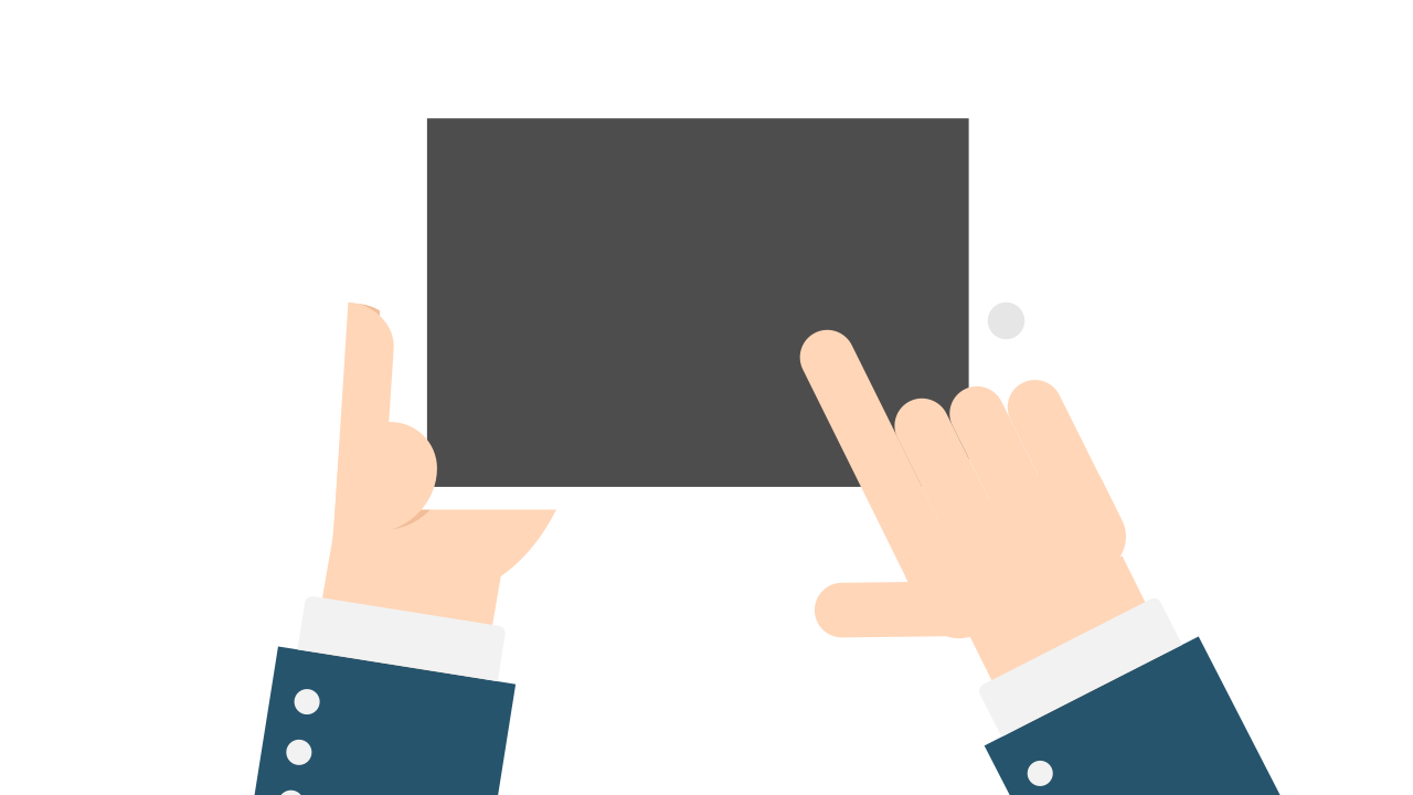 Hands Holding Blank Tablet Computer Horizontal Transparent PNG Image