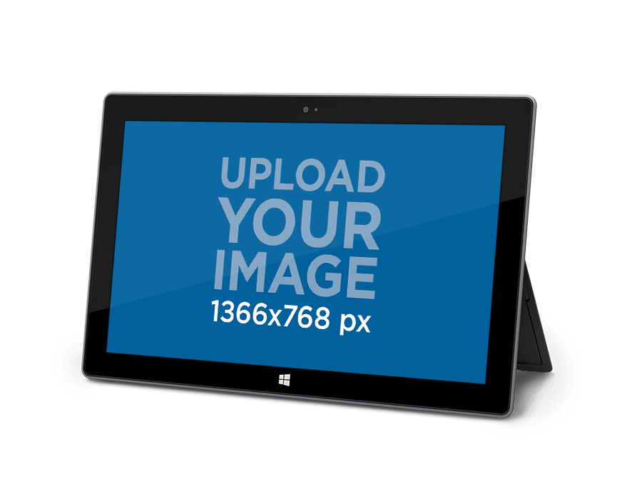 Tablet Display Stand Mockup With Upload Your Image Screen PNG Graphic