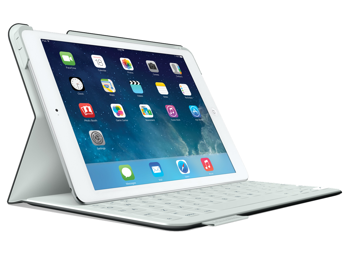 Tablet With Detachable Keyboard Case And App Screen PNG Product Photo