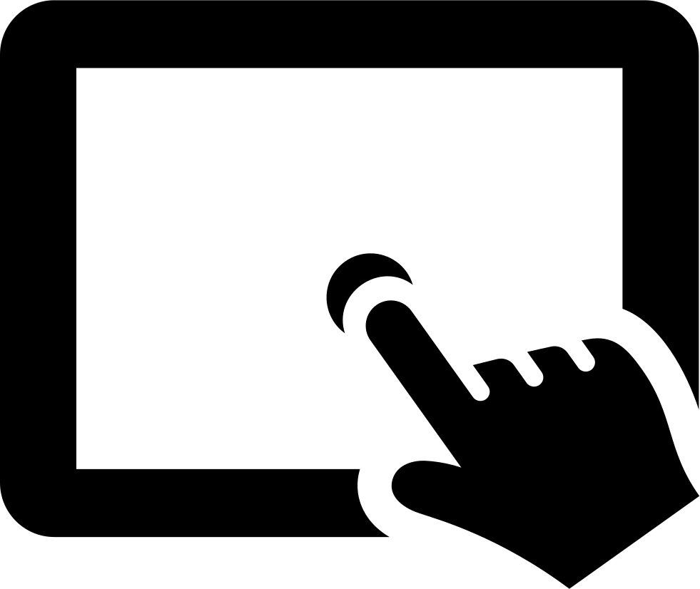Touchscreen Tablet Icon With Finger Tap Gesture Transparent PNG Graphic