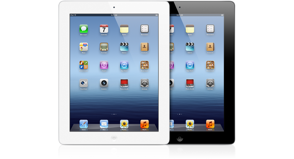 Two Apple Tablets Showing Front Screen And Rear View PNG Product Comparison
