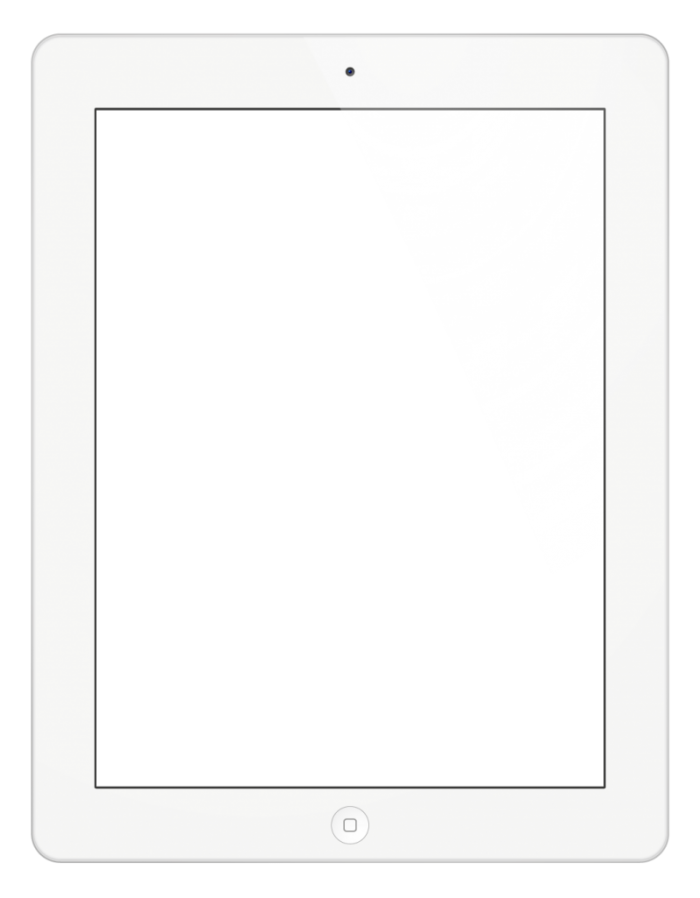 White Tablet With Blank Screen And Touching Hand PNG Mockup Image