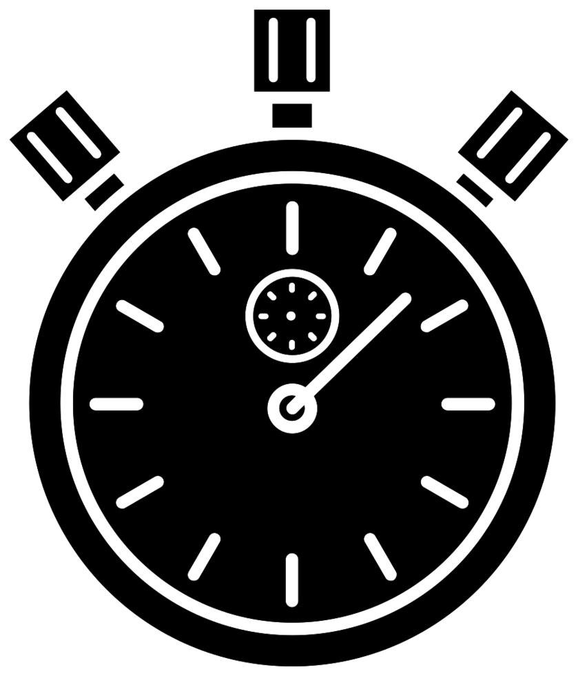 Black Sports Stopwatch With Tachymeter Style Markings Transparent PNG Icon