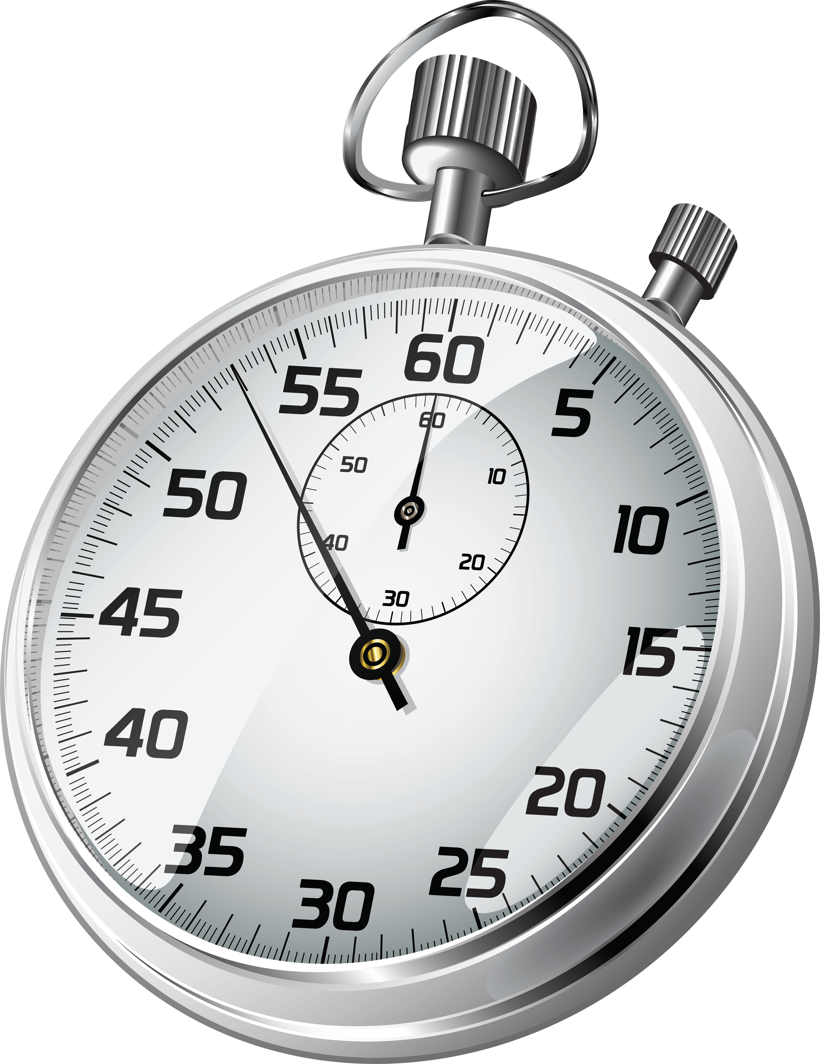 Detailed Silver Chronograph Stopwatch With Red And Black Dial PNG Product Image