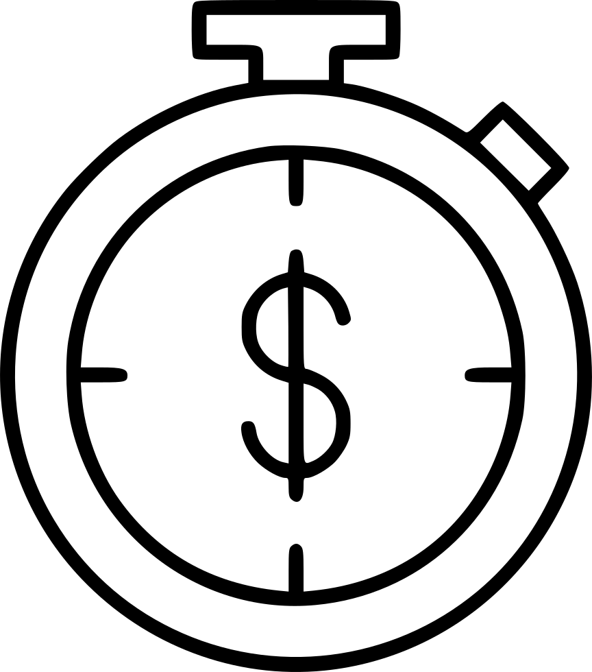 Dollar Symbol Inside Stopwatch Money Time Icon Transparent PNG Graphic