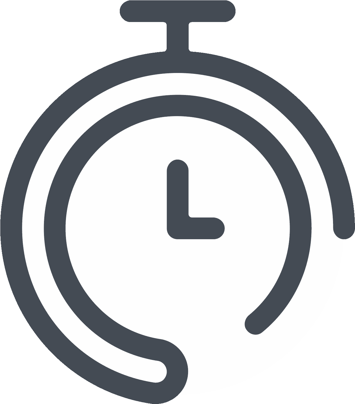 Gray Modern Timer Symbol With Circular Motion Arrow Transparent PNG Graphic