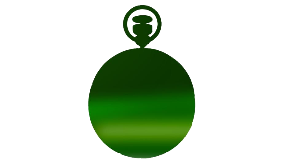 Green Oval Digital Stopwatch Symbol With Top Button Transparent PNG Icon
