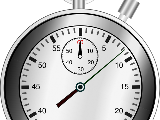 Large Silver Stopwatch Dial With Green Second Hand Transparent PNG Image