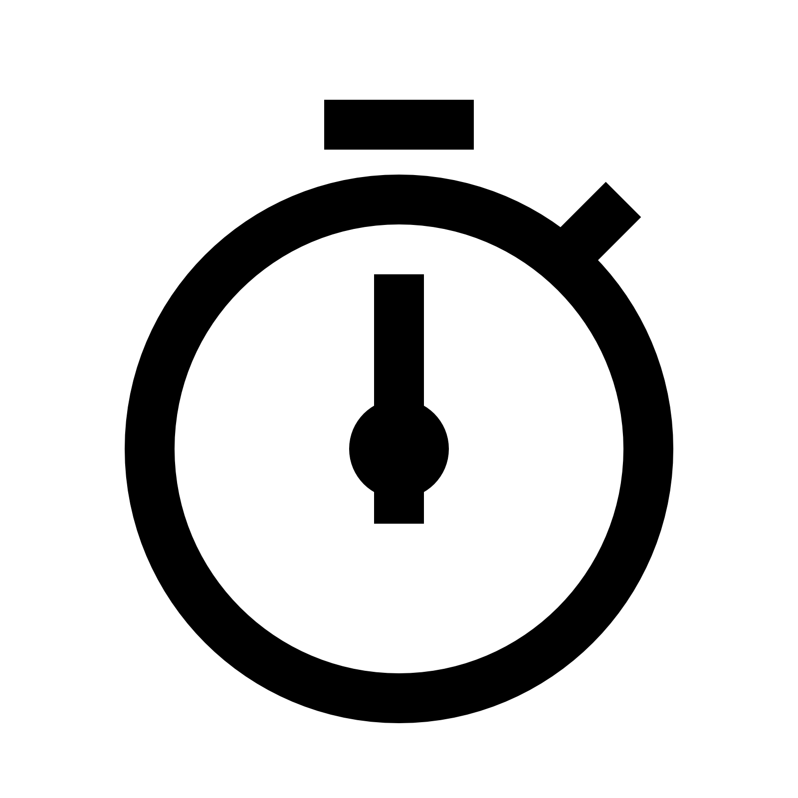 Minimal Black Stopwatch Outline With Side Button PNG Icon