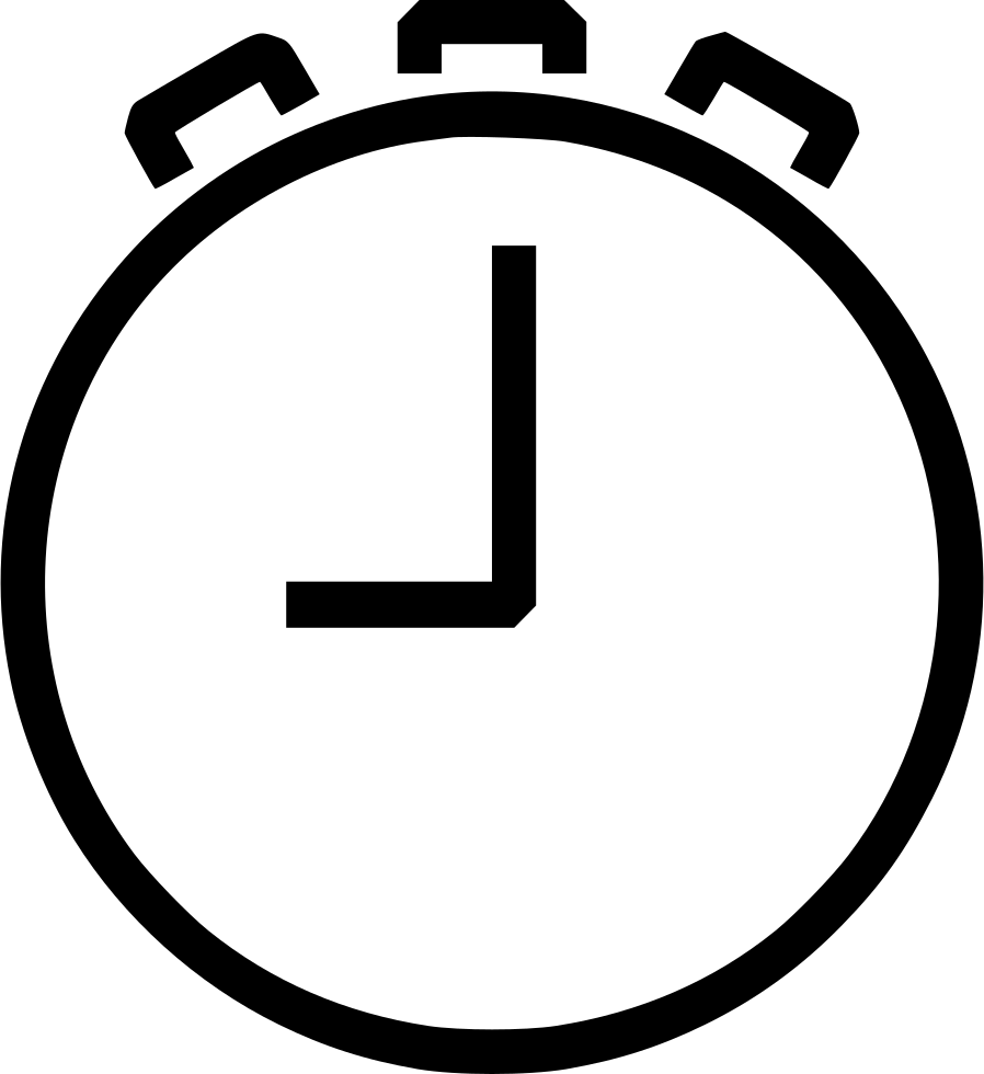 Minimal Stopwatch Face With Rectangular Top Button Transparent PNG Icon