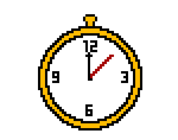 Pixel Art Stopwatch With Digital Style Number Markers Transparent PNG Icon