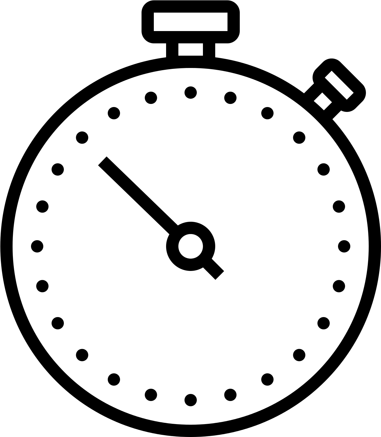 Round Stopwatch Face With Dotted Minute Markers Transparent PNG Icon