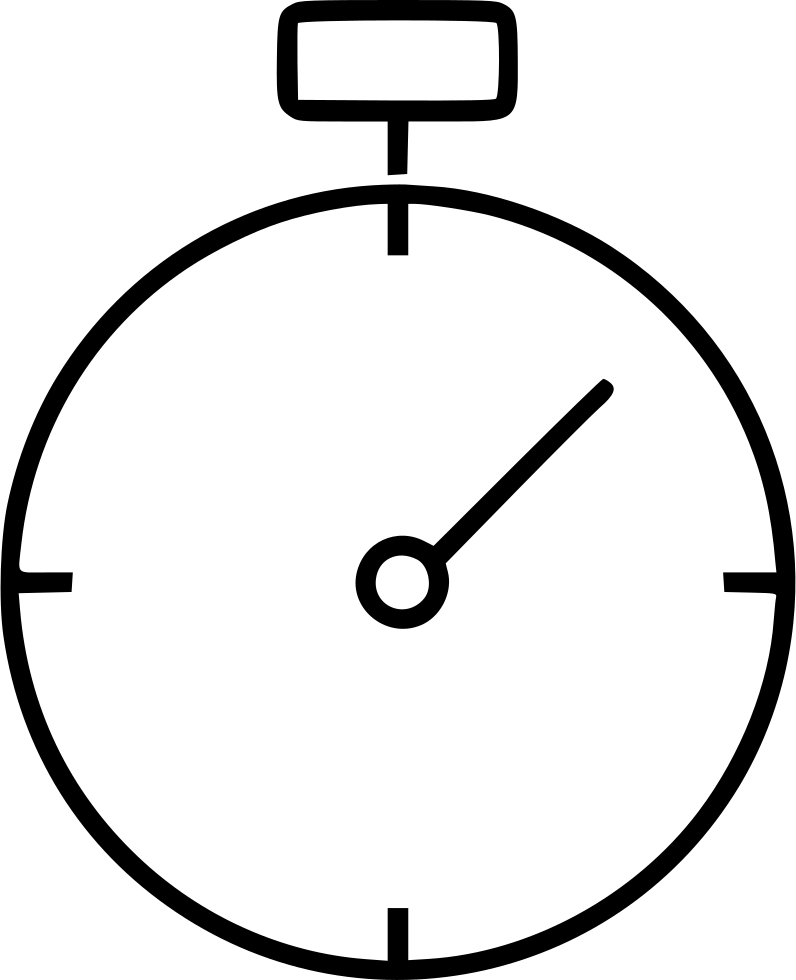 Simple Round Stopwatch Outline With Single Hand Transparent PNG Graphic