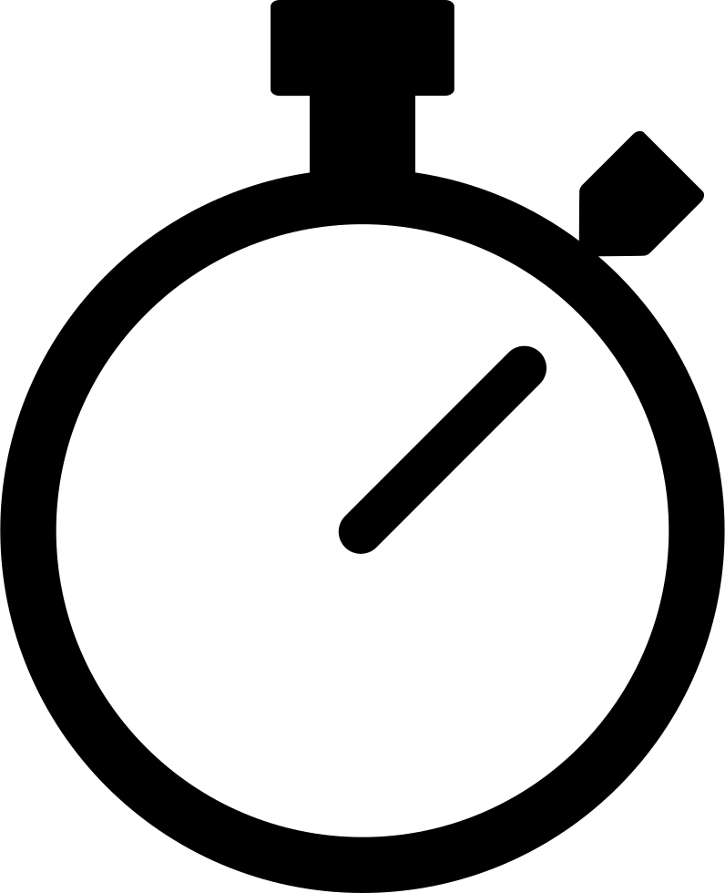 Black Stopwatch Icon With Diagonal Hand And Side Button PNG Clipart